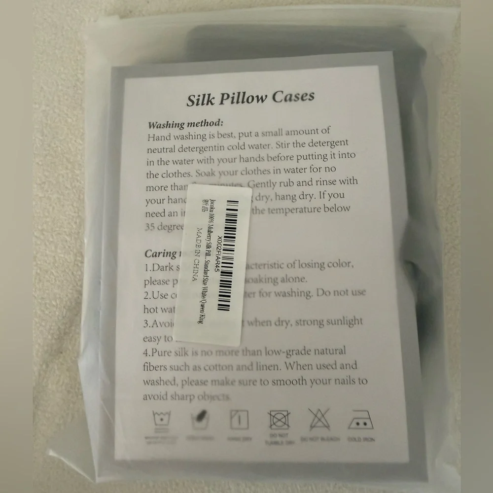 Luxurious silk Gray/silver Pillowcase Set size queen - Picture 11 of 12